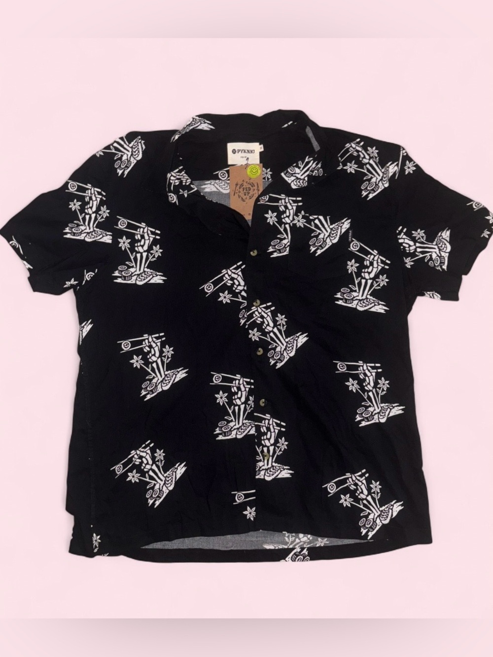 PYKNIC Skeleton Print Button Up Shirt NWT | Men’s 3XL Boutique